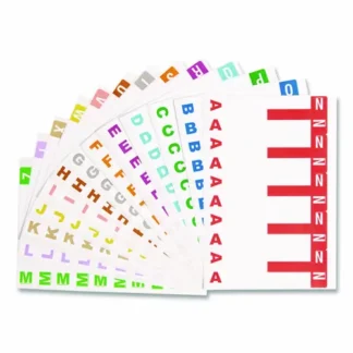 Smead AlphaZ Color-Coded Labels Starter Set, A-Z, Assorted, 5/Sheet, 300 Sheets/Box