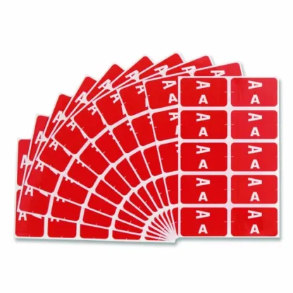 Smead AlphaZ Color-Coded Second Letter Alphabetical Labels, A, Red, 100 Labels