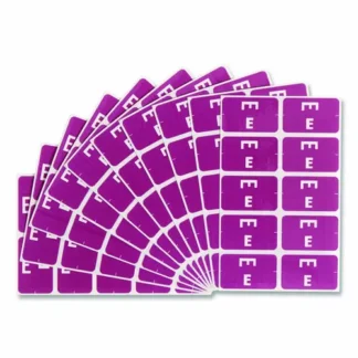 Smead AlphaZ Color-Coded Second Letter Alphabetical Labels, E, Purple, 100 Labels (10 Sheets of 10)