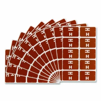 Smead AlphaZ Color-Coded Second Letter Alphabetical Labels, H, 10 Labels/Sheet, 10 Sheets/Pack, Dark Brown
