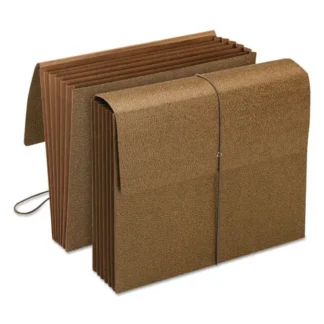 Smead Classic Expanding Partition Wallet, Tear Resistant Gusset, Elastic Cord Closure, 5.25" Expansion, 6 Sections, Letter Size, Redrope, 10/Box