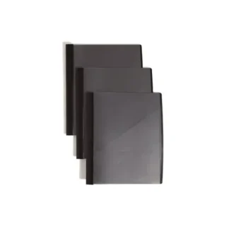 Smead Clear Front Poly Report Cover, Double-Prong Fastener, 0.5" Capacity, 8.5 x 11, Clear/Black, 5/Pack
