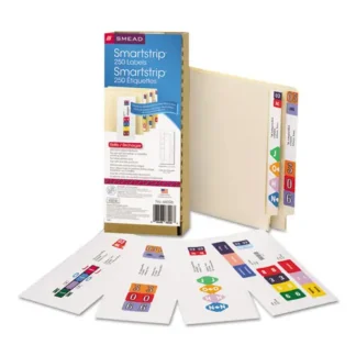 Smead Color-Coded Smartstrip Refill Label Forms, Inkjet Printer Compatible, Assorted Colors, 250 Labels