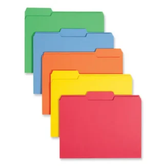 Smead Colored File Folders, 1/3-Cut Tabs, Letter Size, 0.75" Expansion, Assorted Colors, 100/Box