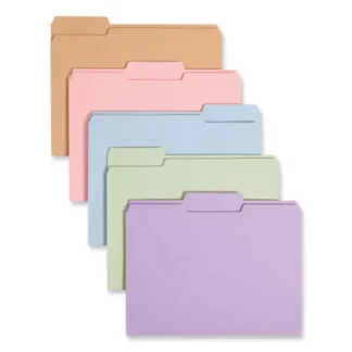 Smead Colored File Folders, 1/3-Cut Tabs, Letter Size, 0.75" Expansion, Assorted Colors, 100/Box