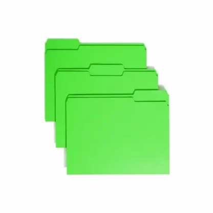 Smead Colored File Folders, 1/3-Cut Tabs, Letter Size, Green, 100/Box