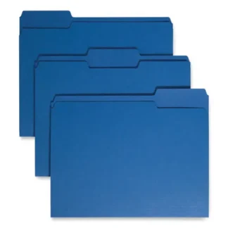 Smead Colored File Folders, 1/3-Cut Tabs, Letter Size, Navy Blue, 100/Box