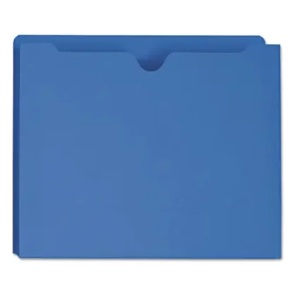 Smead Colored File Jackets with Reinforced Double-Ply Tab, Straight Tab, Letter Size, Blue, 50/Box