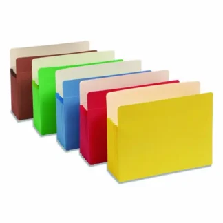 Smead Colored File Pockets, 5.25" Expansion, Letter Size, Assorted Colors, 5/Box
