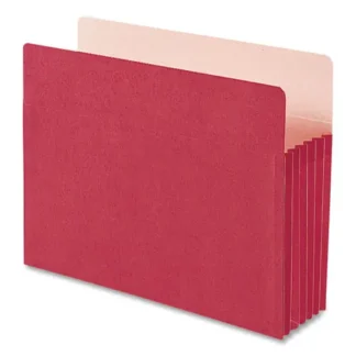 Smead Colored File Pockets, Letter Size, Red, 5.25" Expansion