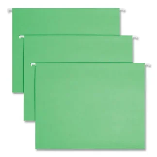 Smead Colored Hanging File Folders with 1/5 Cut Tabs, Letter Size, Green, 25/Box