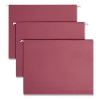 Smead Colored Hanging File Folders with 1/5 Cut Tabs, Letter Size, Maroon, 25/Box