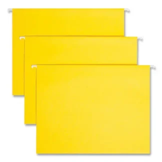 Smead Colored Hanging File Folders with 1/5 Cut Tabs, Letter Size, Yellow, 25/Box