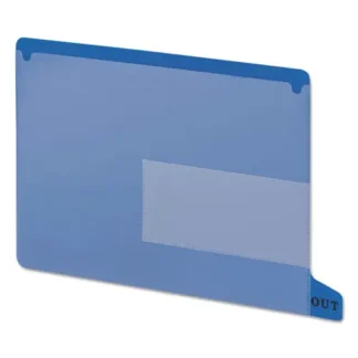 Smead Colored Poly Out Guides with Pockets, 1/3-Cut End Tab, Out, 8.5 x 11, Blue, 25/Box