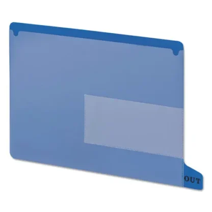 Smead Colored Poly Out Guides with Pockets, 1/3-Cut End Tab, Out, 8.5 x 11, Blue, 25/Box