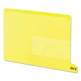 Smead Colored Poly Out Guides with Pockets, 1/3-Cut End Tab, Out, 8.5 x 11, Yellow, 25/Box