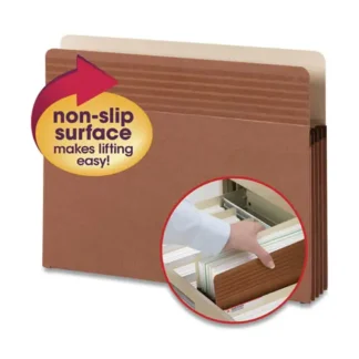 Smead Easy Grip Pockets, 3.5" Expansion, Letter Size, Redrope, 25/Box
