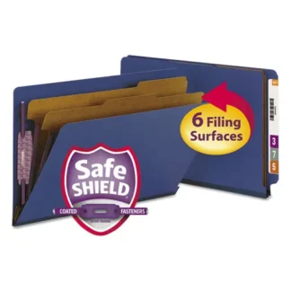 Smead End Tab Pressboard Classification Folders, Legal Size, Dark Blue, 10/Box