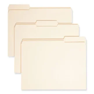 Smead Expandable Heavyweight File Folders, 1/3-Cut Tabs, Assorted, Letter Size, 1.5" Expansion, Manila, 50/Box