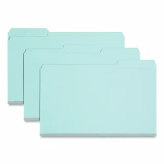 Smead Expanding Recycled Heavy Pressboard Folders, 1/3-Cut Tabs, Legal Size, 1" Expansion, Blue, 25/Box