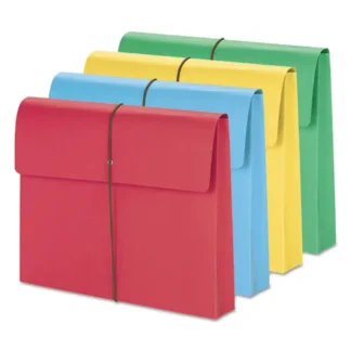 Smead Expanding Wallet with Elastic Cord, 2" Expansion, 1 Section, Elastic Cord Closure, Letter Size, Assorted Colors, 50/Box