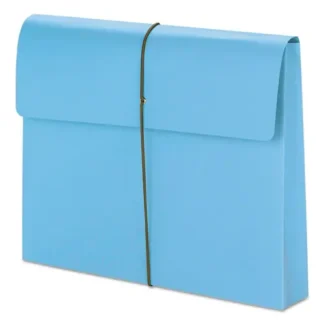Smead Expanding Wallet with Elastic Cord, Letter Size, Blue, 10/Box