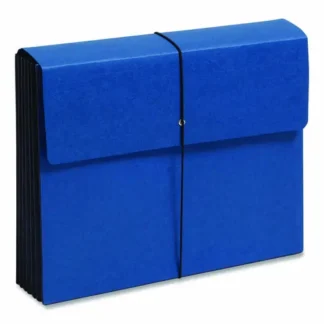 Smead Extra-Wide Expanding Wallets with Elastic Cord, Letter Size, Navy Blue, 5.25" Expansion, 1 Section
