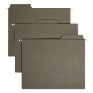 Smead FasTab Hanging Folders, Letter Size, 1/3-Cut Tabs, Standard Green, 20/Box