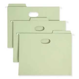 Smead FasTab Hanging Pockets, Letter Size, 1/3-Cut Tabs, Moss, 9/Box