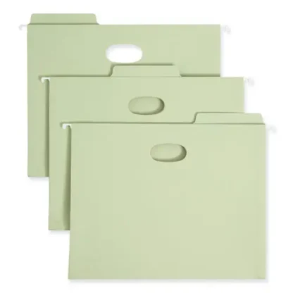 Smead FasTab Hanging Pockets, Letter Size, 1/3-Cut Tabs, Moss, 9/Box