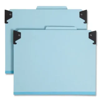 Smead FasTab Hanging Pressboard Classification Folders, 1 Divider, Letter Size, Blue