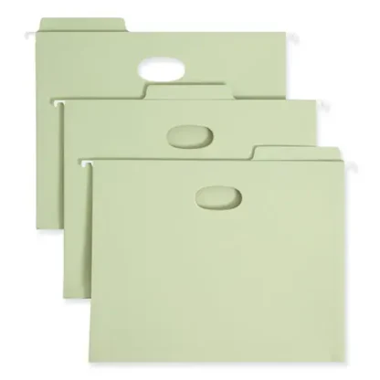 Smead FasTab TUFF Hanging Pockets, Letter Size, 1/3-Cut Tabs, Moss, 9/Box