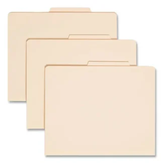 Smead Four-Section Top Tab Classification Folders, Letter Size, Manila, 2" Expansion, 1 Divider, 4 Fasteners, 10/Box