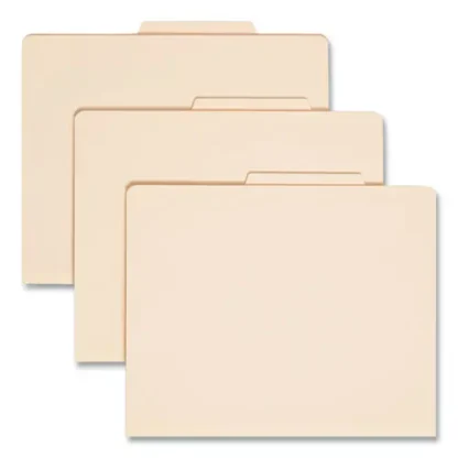 Smead Four-Section Top Tab Classification Folders, Letter Size, Manila, 2" Expansion, 1 Divider, 4 Fasteners, 10/Box