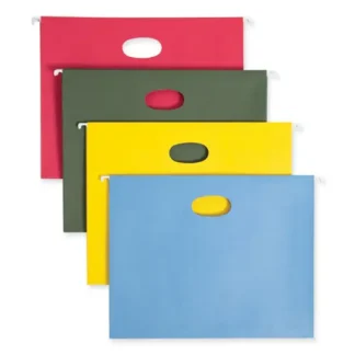Smead Hanging Pockets with Full-Height Gusset, 1 Section, 3.5" Capacity, Letter Size, Assorted Colors, 4/Pack