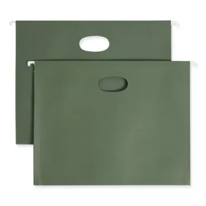 Smead Hanging Pockets with Full-Height Gusset, Letter Size, Standard Green, 10/Box