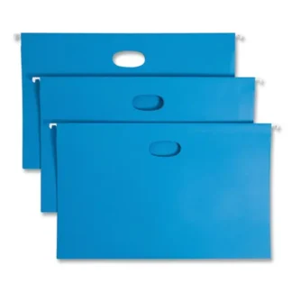Smead Hanging Pockets with Full-Height Gusset, Legal Size, 3" Expansion, Sky Blue, 25/Box