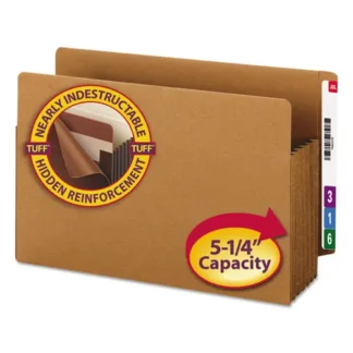 Smead Heavy-Duty Redrope End Tab TUFF Pockets, Legal Size, 5.25" Expansion, 10/Box
