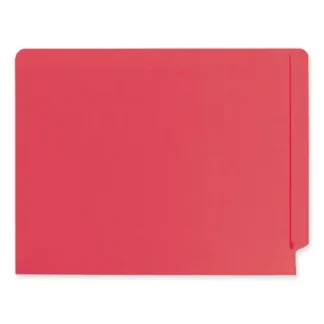 Smead Heavyweight Colored End Tab Fastener Folders, Letter Size, Red, 50/Box