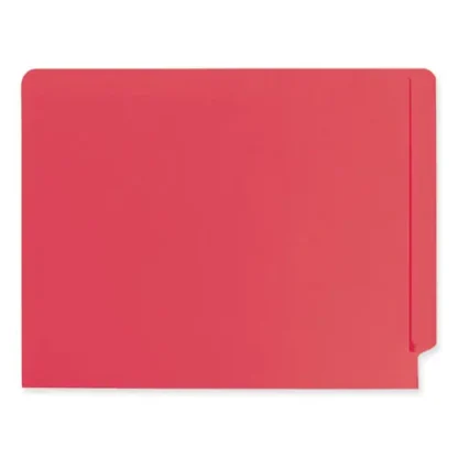 Smead Heavyweight Colored End Tab Fastener Folders, Letter Size, Red, 50/Box