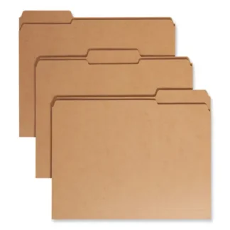 Smead Heavyweight Kraft File Folder, 1/3-Cut Tabs, Assorted Positions, Letter Size, Brown, 100/Box