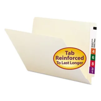 Smead Heavyweight Manila End Tab Folders, Reinforced Straight Tabs, Legal Size, 0.75" Expansion, 100/Box