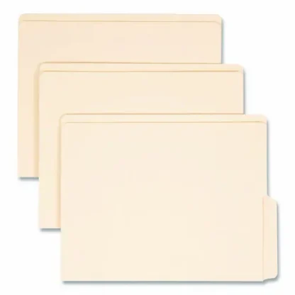 Smead Heavyweight Manila End Tab Folders, 1/2-Cut Bottom Tabs, Letter Size, 0.75" Expansion, 100/Box