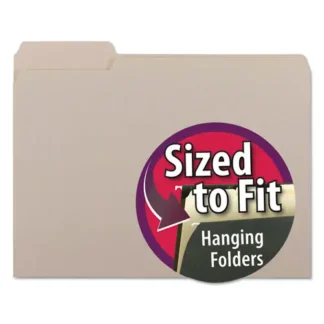 Smead Interior File Folders, 1/3-Cut Tabs, Letter Size, Gray, 100/Box