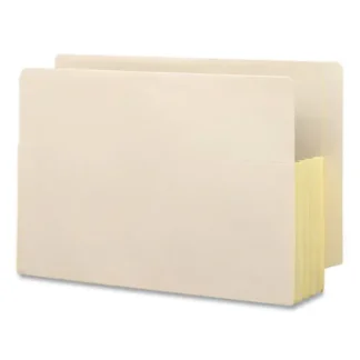 Smead Manila End Tab File Pockets with Tear Resistant Gussets, 3.5" Expansion, Legal Size, Manila, 10/Box