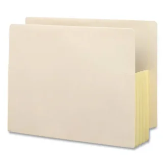 Smead Manila End Tab File Pockets with Tear Resistant Gussets, 3.5" Expansion, Letter Size, Manila, 10/Box