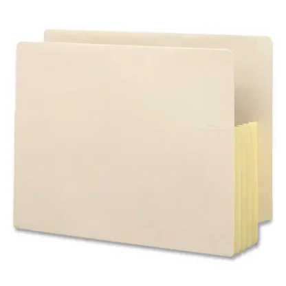 Smead Manila End Tab File Pockets with Tear Resistant Gussets, 3.5" Expansion, Letter Size, Manila, 10/Box