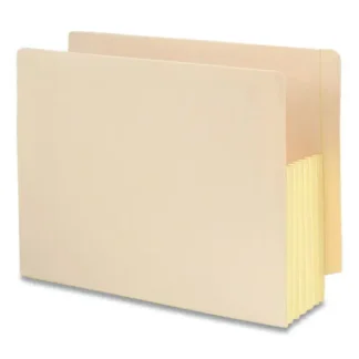 Smead Manila End Tab File Pockets with Tear Resistant Gussets, 5.25" Expansion, Letter Size, Manila, 10/Box