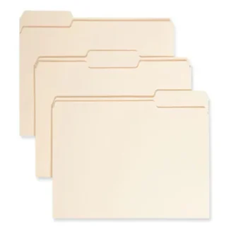 Smead Manila File Folders, 1/3-Cut Tabs, Assorted Positions, Letter Size, 0.75" Expansion, 24/Pack