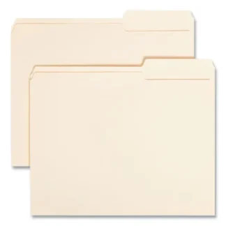 Smead Manila Guide Height Systems File Folders, 2/5-Cut Tabs: Right of Center, Letter Size, 0.75" Expansion, Manila, 100/Box
